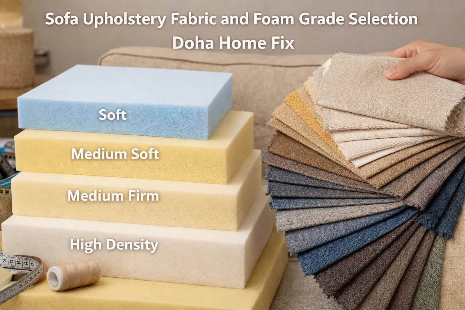 sofa upholstery fabric and foam doha