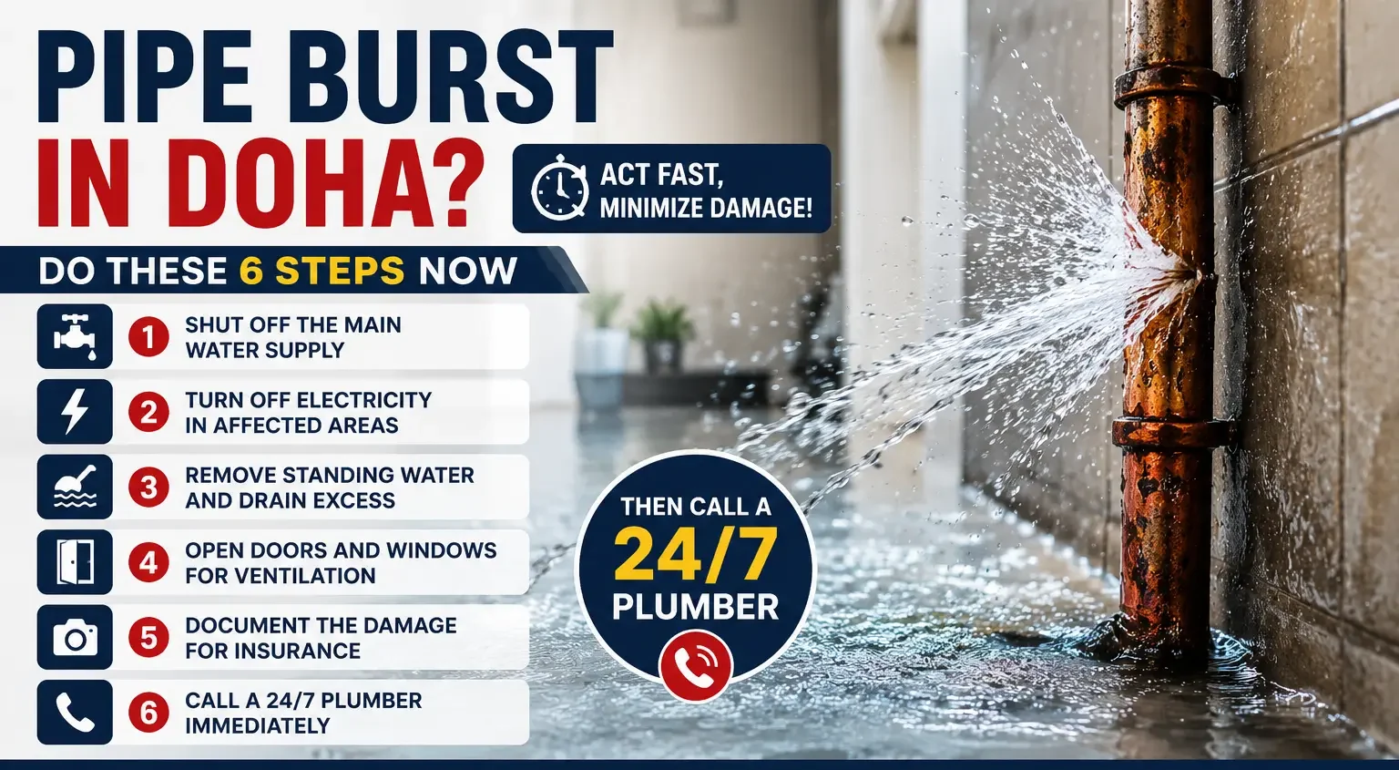 Pipe Burst in Doha