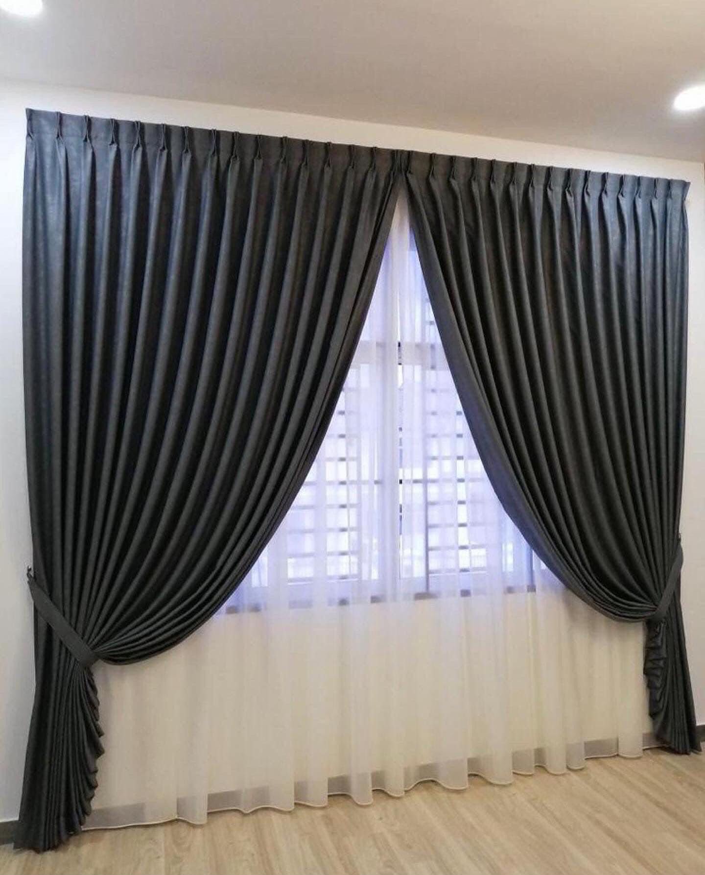 Custom wave curtains stitched to size for a Doha home